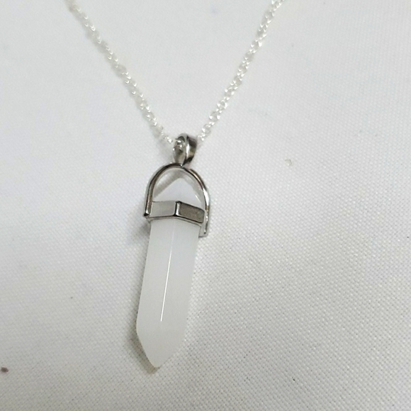 Crystal Hexagonal Stone Pendant Necklace - Picture 5 of 8